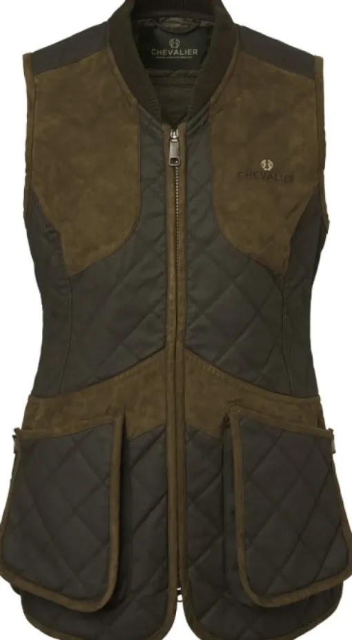 Chevalier Vintage Shooting Vest naisten ammuntaliivi, Leather Brown Hot