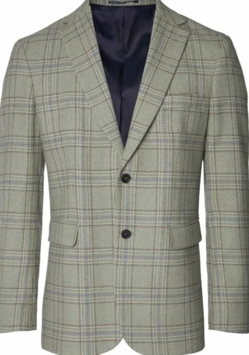 Chevalier Wiston Tweed Blazer, Willow Green Checked Clearance