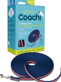 Training Line koulutus- ja jälkiliina, 10m, tummansininen/oranssi-Coachi Hot