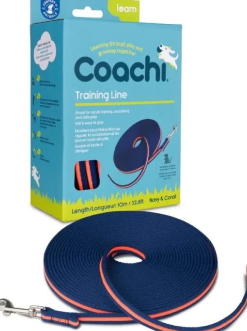 Training Line koulutus- ja jälkiliina, 10m, tummansininen/oranssi-Coachi Hot
