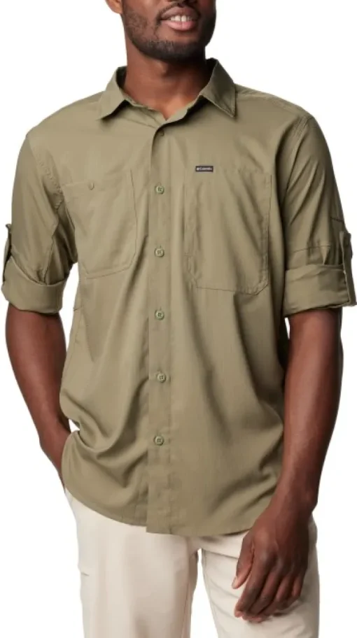 Columbia M's Silver Ridge™ Utility Lite Long Sleeve Stone Green Hot