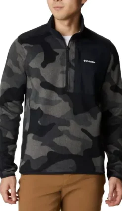 Sweater Weather Printed Half Zip fleecepusero, Black Mod Camo-Columbia Best