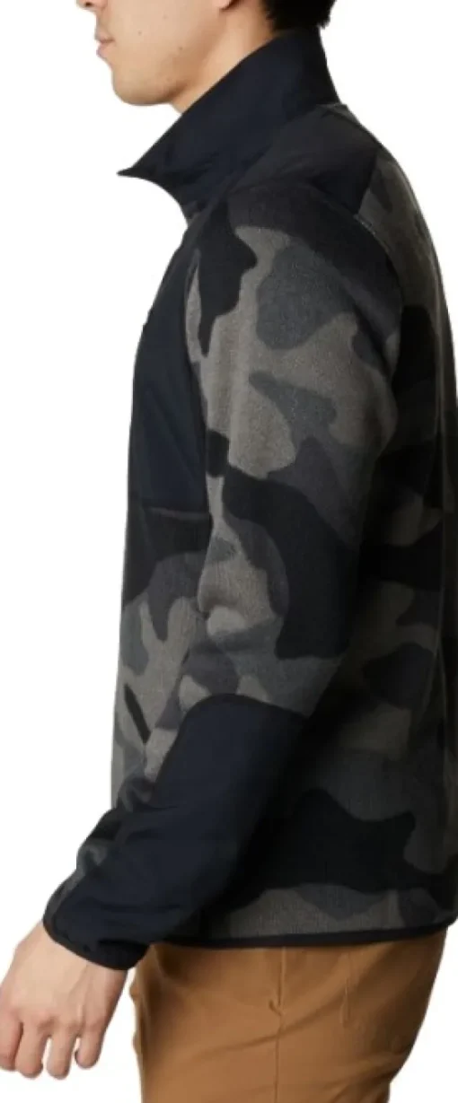 Sweater Weather Printed Half Zip fleecepusero, Black Mod Camo-Columbia Best