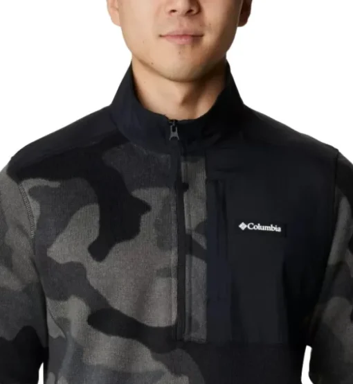 Sweater Weather Printed Half Zip fleecepusero, Black Mod Camo-Columbia Best