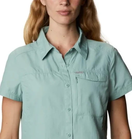 Columbia W's Silver Ridge 2.0 Short Sleeve kauluspaita, sinivihreä Discount
