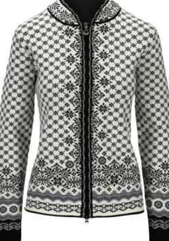 Dale of Norway Solfrid Jacket naisten neuletakki, Off White/Black/Schiefer Grau Hot