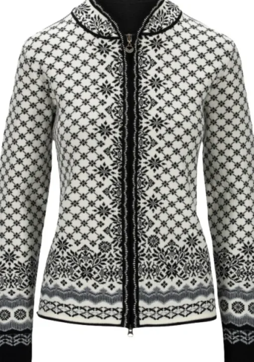 Dale of Norway Solfrid Jacket naisten neuletakki, Off White/Black/Schiefer Grau Hot