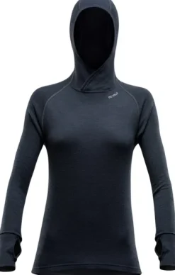 Devold Expedition Woman Hoodie naisten merinohuppari, musta Clearance