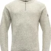 Nansen Sweater Zip Neck Unisex Grey Melange-Devold Sale