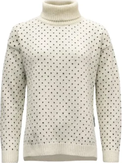 Sörisen Wool High Neck naisten villapaita, Off White/Ink-Devold Online