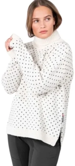 Sörisen Wool High Neck naisten villapaita, Off White/Ink-Devold Online