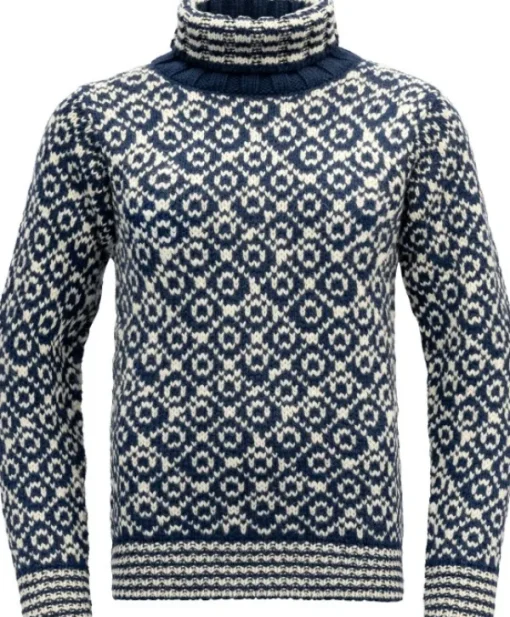 Devold Svalbard Wool High Neck villapaita, unisex, musta/valkoinen Discount
