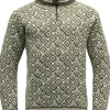 Devold Svalbard Wool Zip Neck villapaita, oliivi/valkoinen New