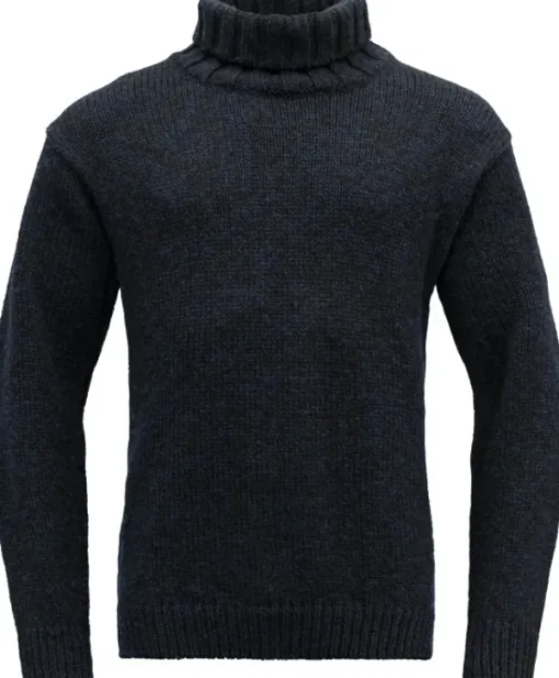 Unisex Nansen Sweater High Neck villapusero, tummansininen-Devold Fashion