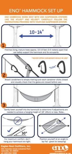 Eno Atlas Suspension System kiinnityshihna riippumatolle, musta-Eno Hammock Online