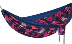 Eno Hammock Eno DoubleNest Bluesign Print kahden hengen riippumatto, Synthwave/Sapphire Clearance