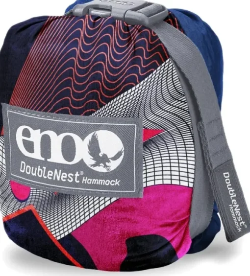 Eno Hammock Eno DoubleNest Bluesign Print kahden hengen riippumatto, Synthwave/Sapphire Clearance