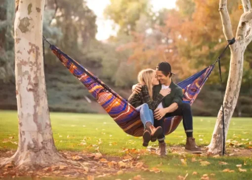 Eno Hammock Eno DoubleNest Bluesign Print kahden hengen riippumatto, Synthwave/Sapphire Clearance