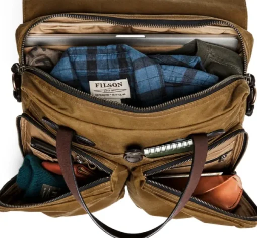 Filson 24 Hour Tin Briefcase Dark Tan New