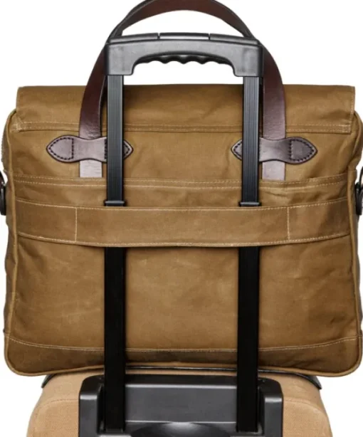 Filson 24 Hour Tin Briefcase Dark Tan New