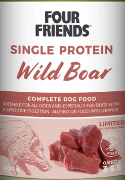 Four Friends Wild Boar koiran märkäruoka villisika, 400 g Discount