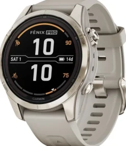 Fenix 7S Pro Sapphire Solar Soft Gold with Light Sand Band-Garmin Fashion