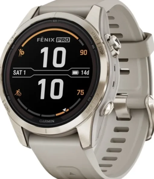 Fenix 7S Pro Sapphire Solar Soft Gold with Light Sand Band-Garmin Fashion