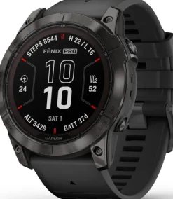 Garmin Fenix 7X Pro Sapphire Solar Carbon Grey DLC Titanium with Black Band New