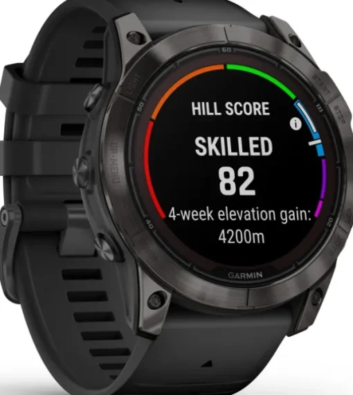 Garmin Fenix 7X Pro Sapphire Solar Carbon Grey DLC Titanium with Black Band New
