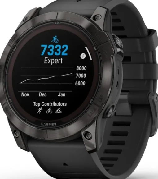 Garmin Fenix 7X Pro Sapphire Solar Carbon Grey DLC Titanium with Black Band New