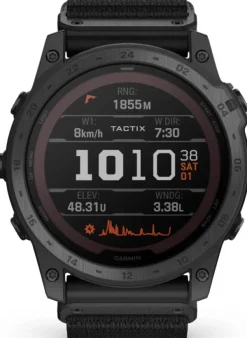 Tactix 7 Pro Ballistics Solar -älykello, tummanharmaa (musta nailonhihna)-Garmin Fashion