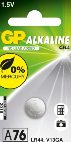 GP Batteries GP alkalinen nappiparisto 1,5V LR44, 1 kpl Discount