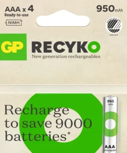 GP Recyko AAA-batteri 950mAh ladattava paristo, 4 kpl-GP Batteries Sale