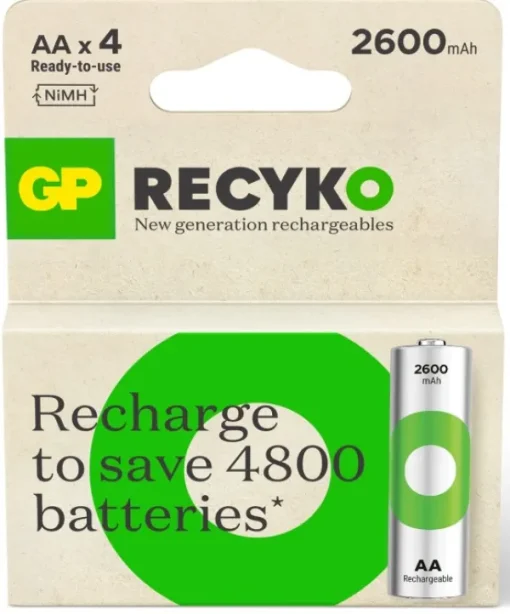 GP Batteries GP Recyko AA-batteri 2600mAh 4-pack Clearance