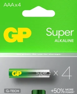 GP Super Alkaline AAA-batteri, 24A/LR03, 4-pack-GP Batteries Clearance