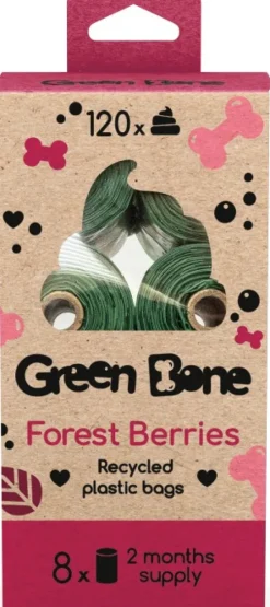 Forest koirankakkapussit, 8 rullaa, 120 kpl-Green Bone Clearance