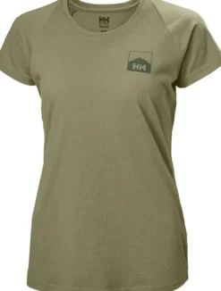 Nord Graphic Drop naisten t-paita, vihreä-Helly Hansen Clearance