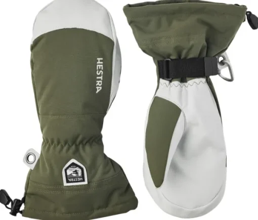 Army Leather Heli Ski Mitt kintaat, Olive-Hestra New