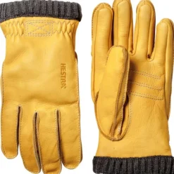 Hestra Deerskin Primaloft Rib nahkahanska, keltaruskea Best