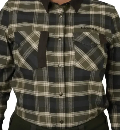 Aivak L/S Shirt naisten flanellipaita, Olive-Härkila Best