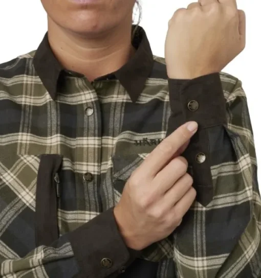 Aivak L/S Shirt naisten flanellipaita, Olive-Härkila Best