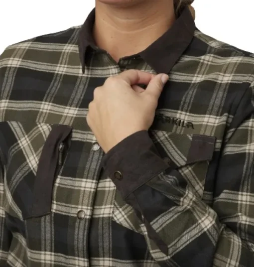 Aivak L/S Shirt naisten flanellipaita, Olive-Härkila Best