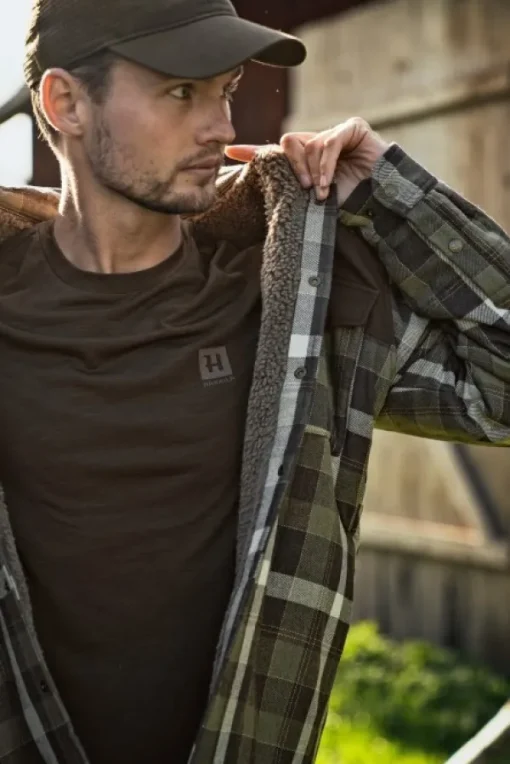 Härkila Asmund Insulated Wool Shirt paita, Willow Green/Phantom Sale