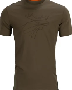 Graphic T-shirt puuvillainen t-paita, 2 kpl, ruskea/harmaa-Härkila Online