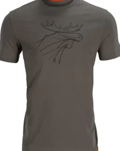 Graphic T-shirt puuvillainen t-paita, 2 kpl, ruskea/harmaa-Härkila Online