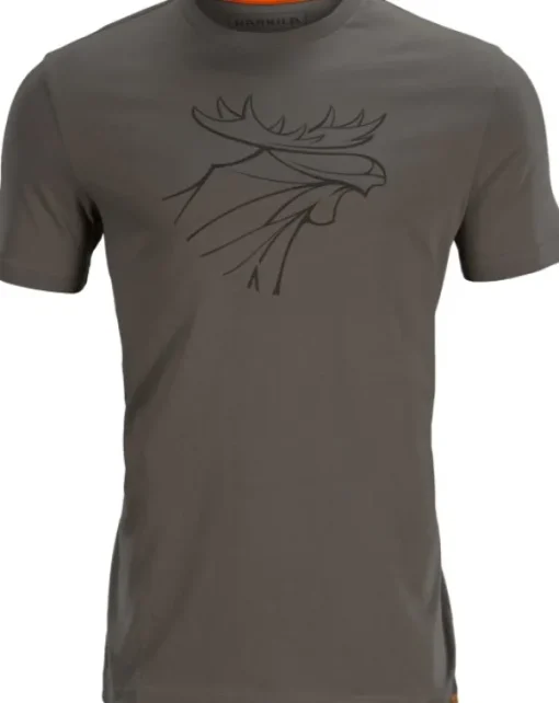Graphic T-shirt puuvillainen t-paita, 2 kpl, ruskea/harmaa-Härkila Online