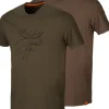 Härkila Graphic T-Shirt 2-Pack Willow Green/Slate Brown Outlet