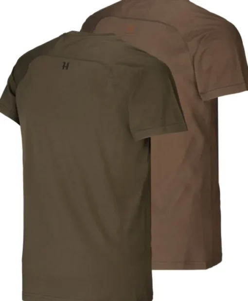 Härkila Logo T-Shirt 2-Pack Willow Green/Slate Brown Sale
