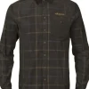 Härkila Kaldfjord Corduroy Check Shirt kauluspaita, ruskea Outlet