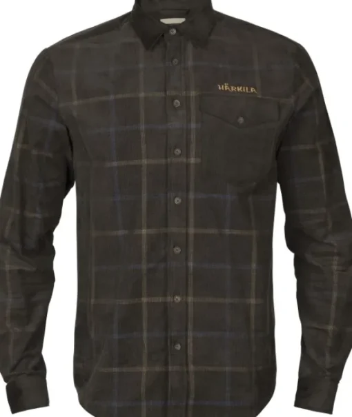 Härkila Kaldfjord Corduroy Check Shirt kauluspaita, ruskea Outlet